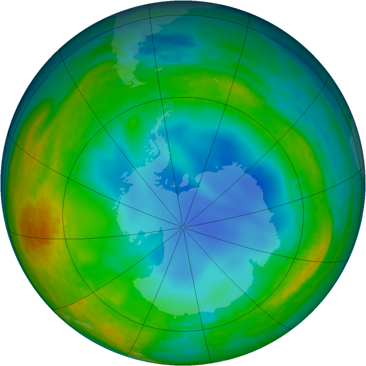 Antarctic ozone map for 16 July 1994